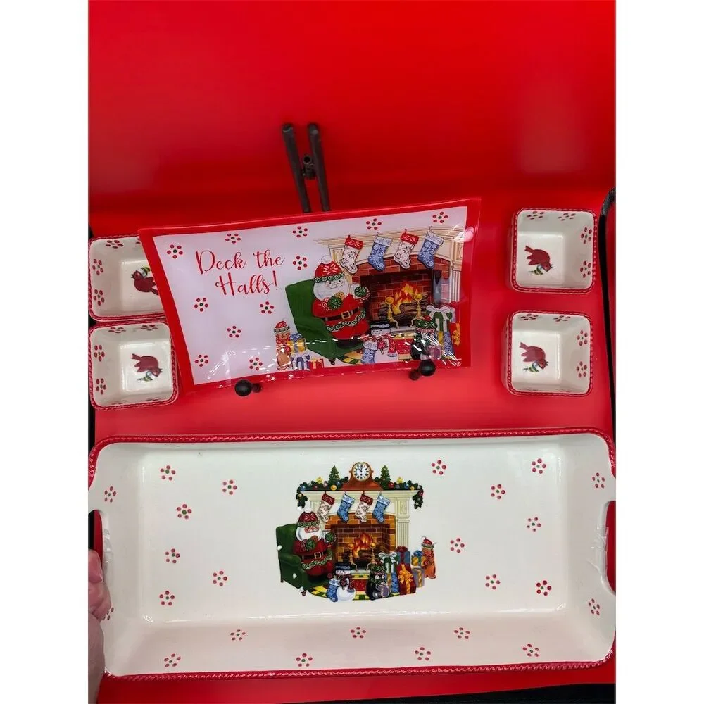 Temptations Holiday Stoneware ‎ 6 pieces Christmas Festive Multicolor oven safe